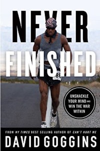 the cover of never finished by david goggins
