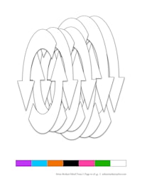 a coloring page with different colors of arrows