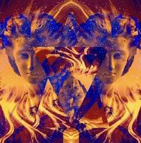 an image of a woman with a face in flames