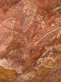 a rock art painting of a fish on a rock