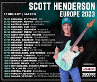 a poster for scott henderson's europe tour