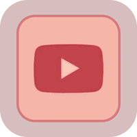 a youtube icon with a pink background
