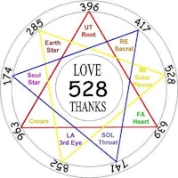 a circle with the words love 528 thanks