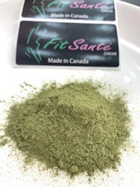 green tea powder on a white plate