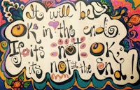 a colorful painting with the words i will buy ok is not the end