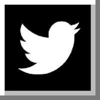 the twitter logo in a black and white square