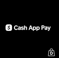 the cash app pay logo on a black background