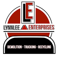 the logo for lynne enterprises demolition truck recycling