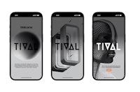three iphones with the word tival on them