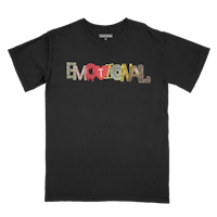 a black t - shirt with the word'emotional'on it