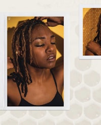 a photo of a woman with dreadlocks and a beehive