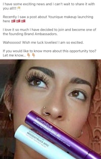 a picture of a woman with mascara on her lips