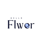 hello flower logo on a black background