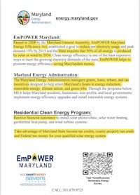 a flyer with the words empower maryland