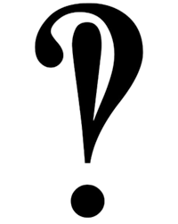 a question mark on a black background