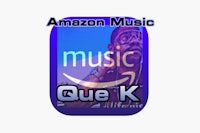 the amazon music logo with the words que k