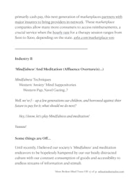 a document with the words meditation and mindfulness