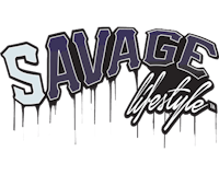 savage lifestyle logo on a black background