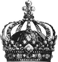 a black and white illustration of a crown
