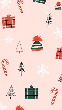 a christmas pattern with candy canes and candy canes on a pink background