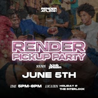 a flyer for the renderer pick up party on june 5th