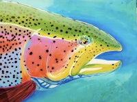 rainbow trout painting - rainbow trout fine art print
