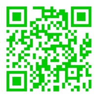 a green qr code on a white background