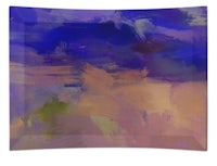 an abstract painting on a blue and purple background