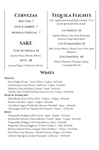a menu for a mexican restaurant