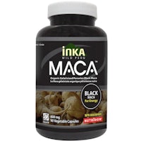 a bottle of inka maca black capsules