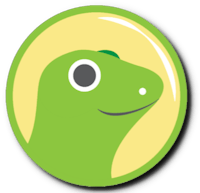 a green lizard in a circle