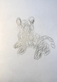 a drawing of a teddy bear on a piece of paper