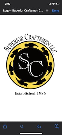 the logo for subor craftsmen inc on an iphone