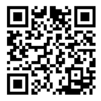 a black and white qr code on a black background