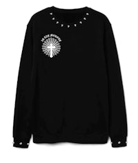 a black sweatshirt with a white star on it