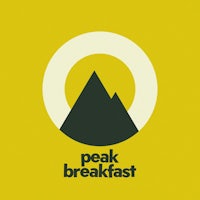 peak breakfast logo on a yellow background