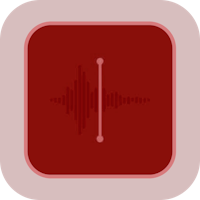 a red square with a sound wave icon