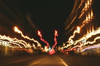 a blurry image of a city at night