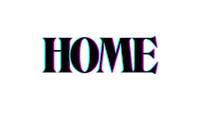 the word home in neon colors on a black background