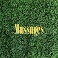 a green background with the word massages on it