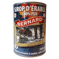 a can of bernard with a picture of a snowy scene