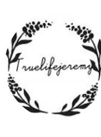 a black and white logo for truelifejery