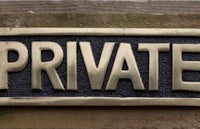 a sign with the word private on it