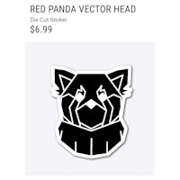 red panda vector head sticker