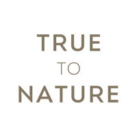 true to nature logo on a black background
