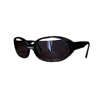 a pair of black sunglasses on a white background