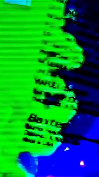 a green and blue screen with text on it