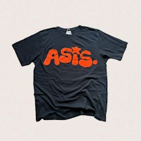 a black t - shirt with the word asis on it