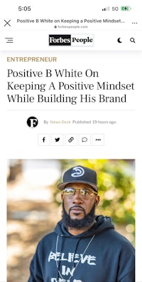 positive b white on positive while building his mindset brand
