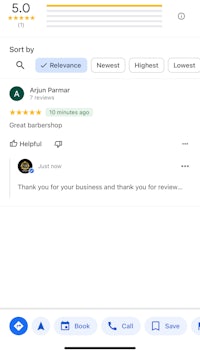 a screenshot of a customer review app on an iphone